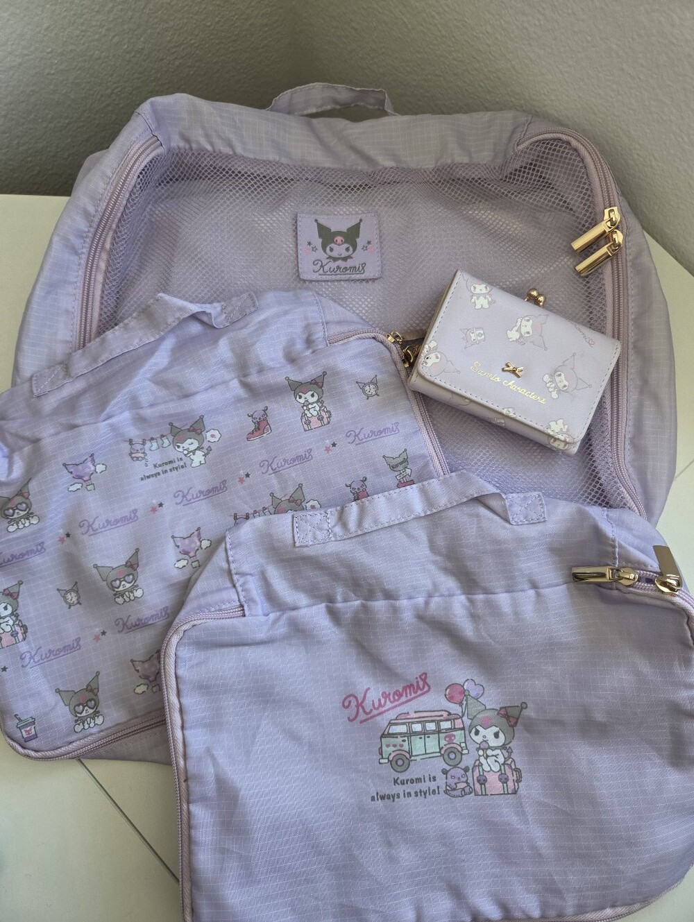 Kuromi 4 PC Travel Set Wallet
